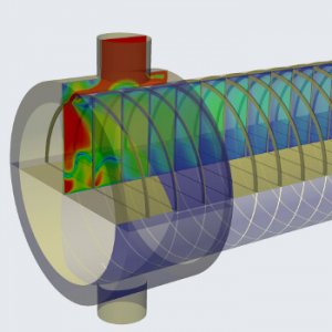 Computational Fluid Dynamics simulation of a heat exchanger