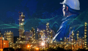 Engineer,Oil,Gas,Energy,Plant,Industry,Night,Light,Background,,Power, asset integrity