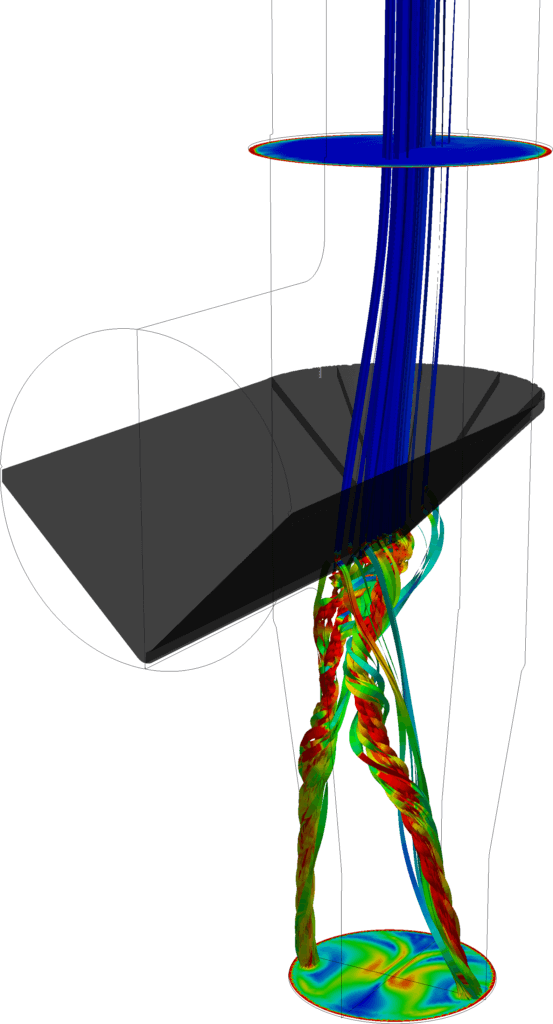 CFD flow analysis, pump suction lines, filter influence, flow patterns, Computational Fluid Dynamics, suction line geometry, pump performance optimization, flow disturbances, radial velocity components, pipeline flow analysis