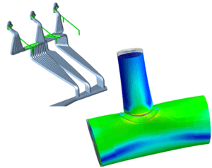 vibrating process line, fatigue analysis, pipe support damage, CAESAR II modeling, vibration measurements, density fluctuations, axial stops, ASME B&PV code, piping system assessment, vibration issues, piping support repair, process line vibrations