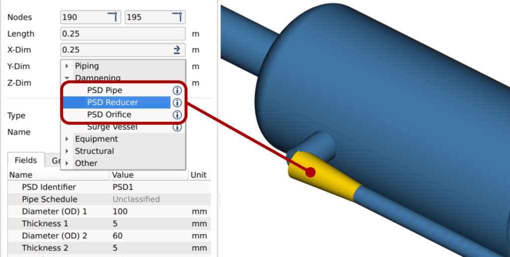 BOSpulse 6.1 - PSD element types