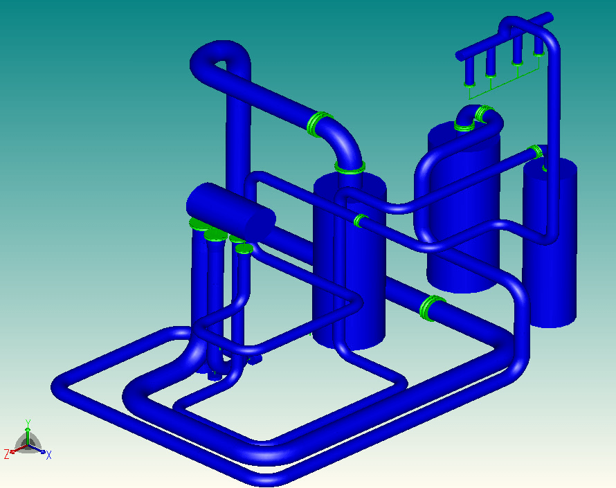 Compressor suction and discharge piping arrangement.