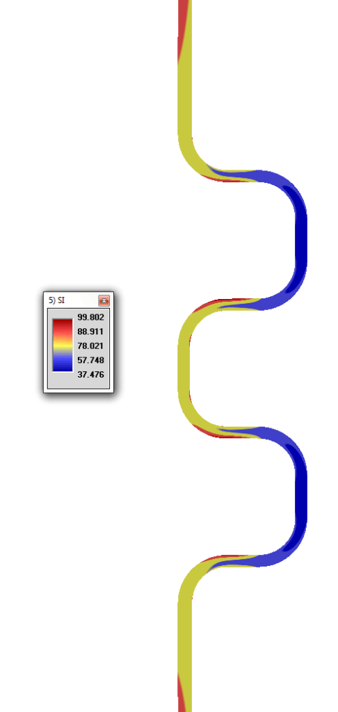 Von Mises stress plot of the expansion joint.